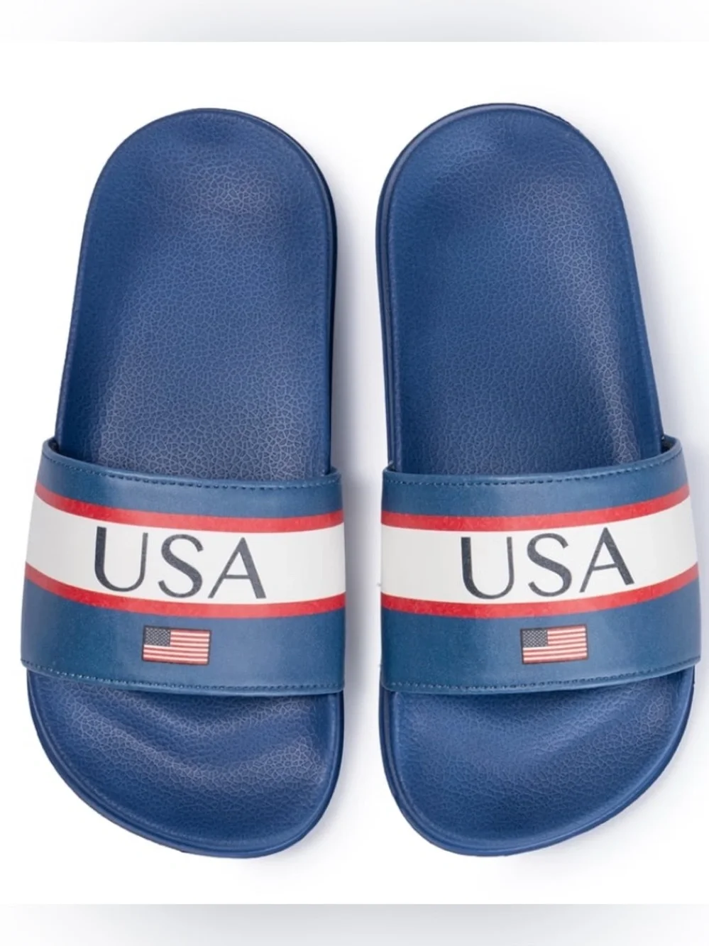 USA Soccer Fan Slide Sandals Kids Size 9-10